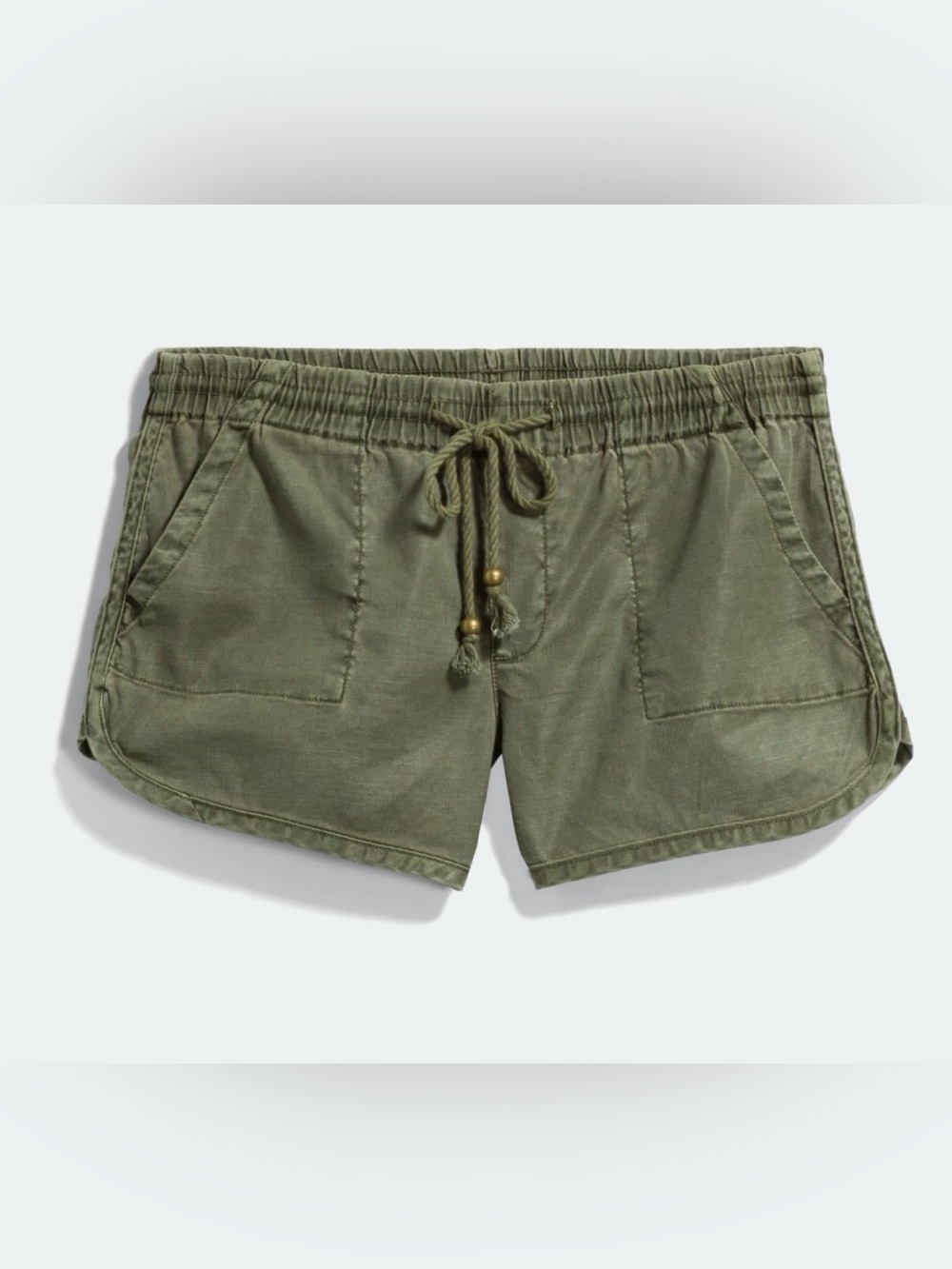 Level 99 Olive Green Drawstring Shorts
